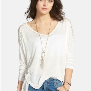 Free People Gatsby Embroidered Long Sleeve Top